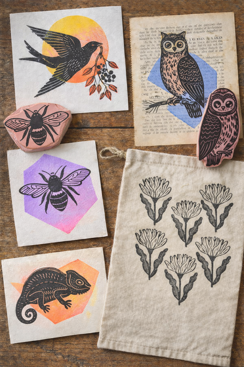 Stempel schnitzen & Linoldruck