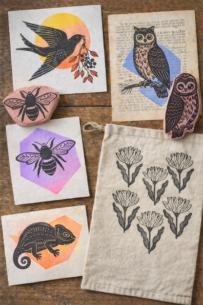 Stempel schnitzen & Linoldruck